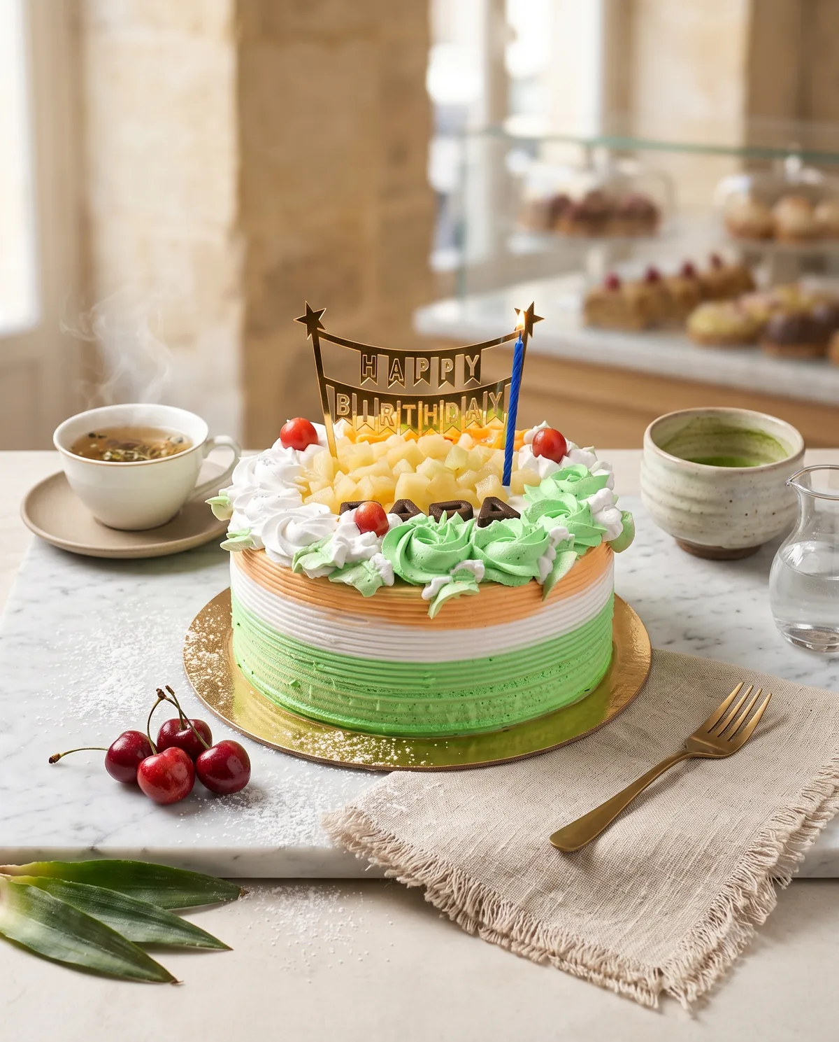 Handcrafted cake creation process